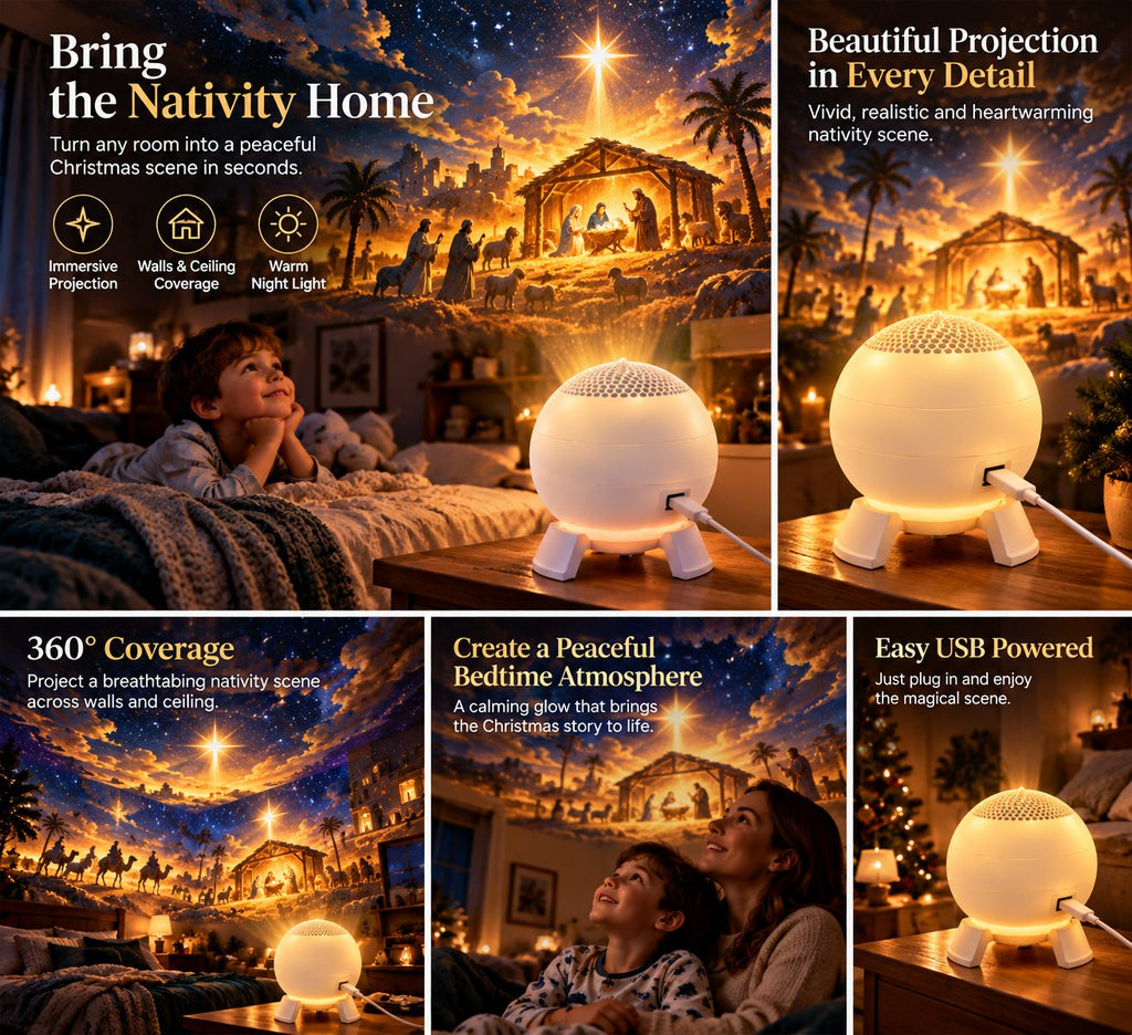 ✝️🌟 Nativity Christmas 5D Projection Light