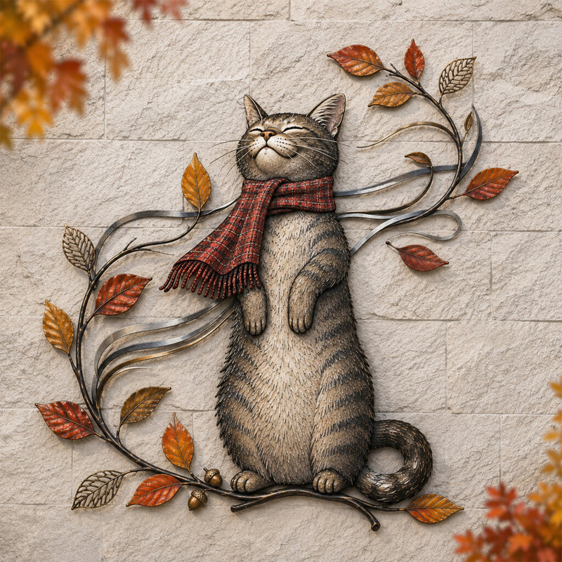 Autumn Cat Swing Wall Deco