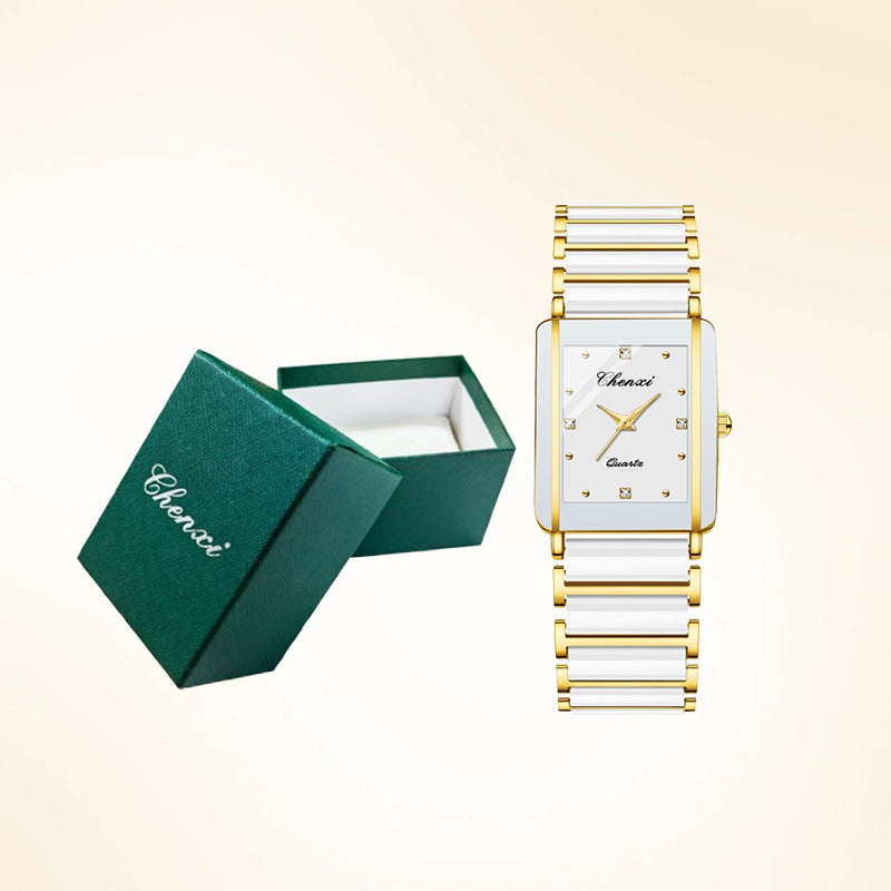 Fashion Ceramic Square Quartz Watch, watch for couples