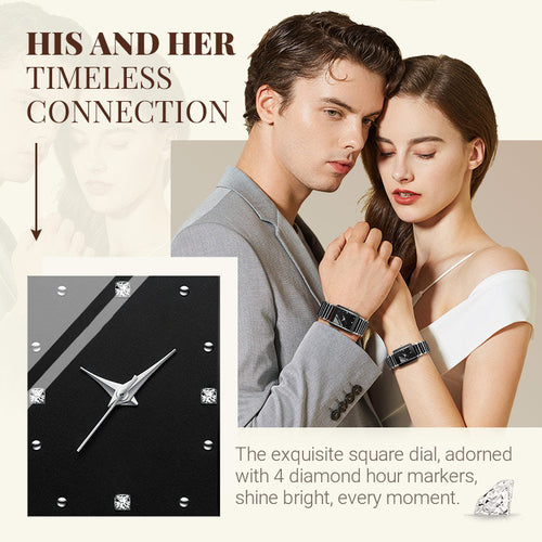Fashion Ceramic Square Quartz Watch, watch for couples