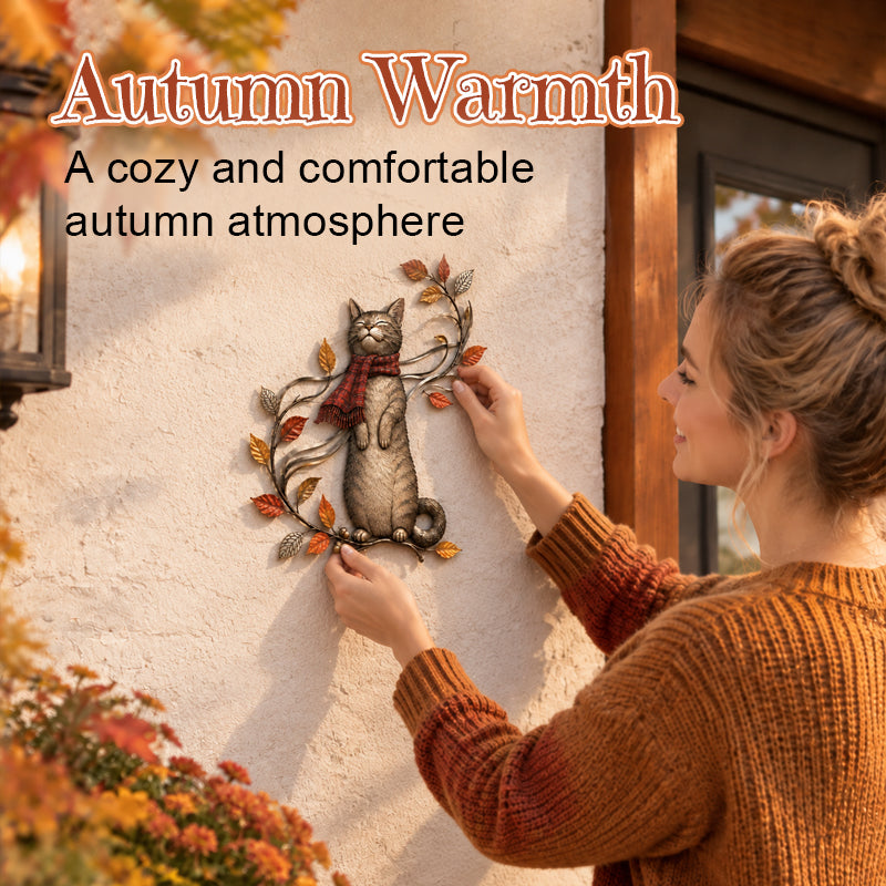 Autumn Cat Swing Wall Deco