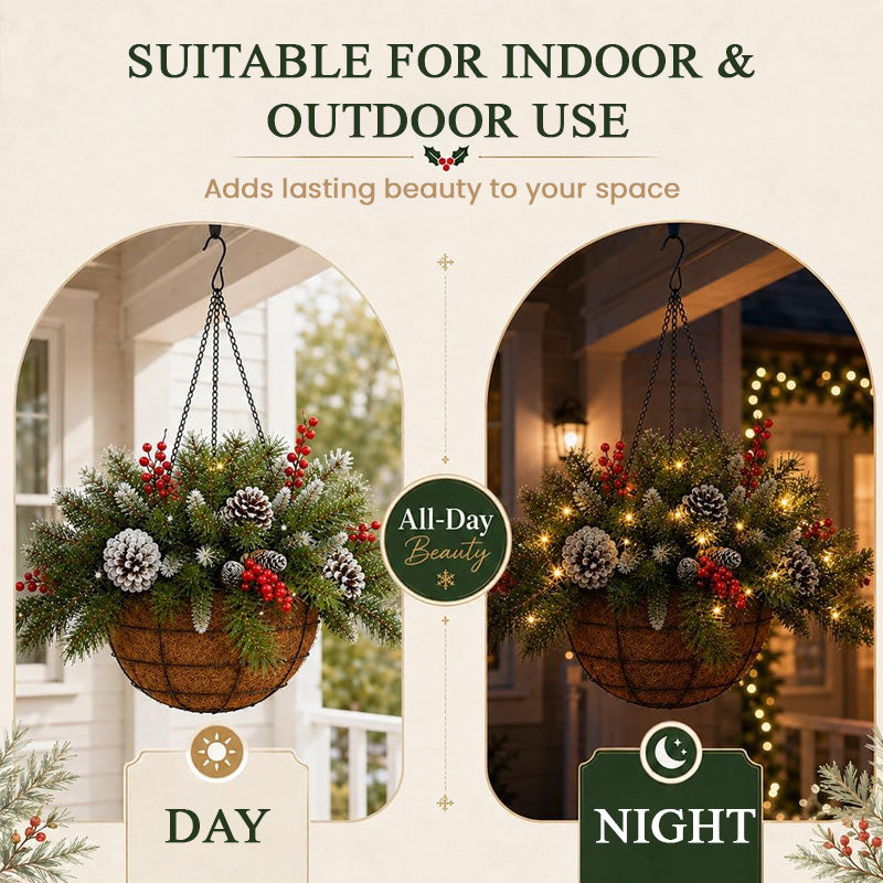 🎄Christmas Special Offer🏆 Artificial Christmas Wreath Hanging Basket