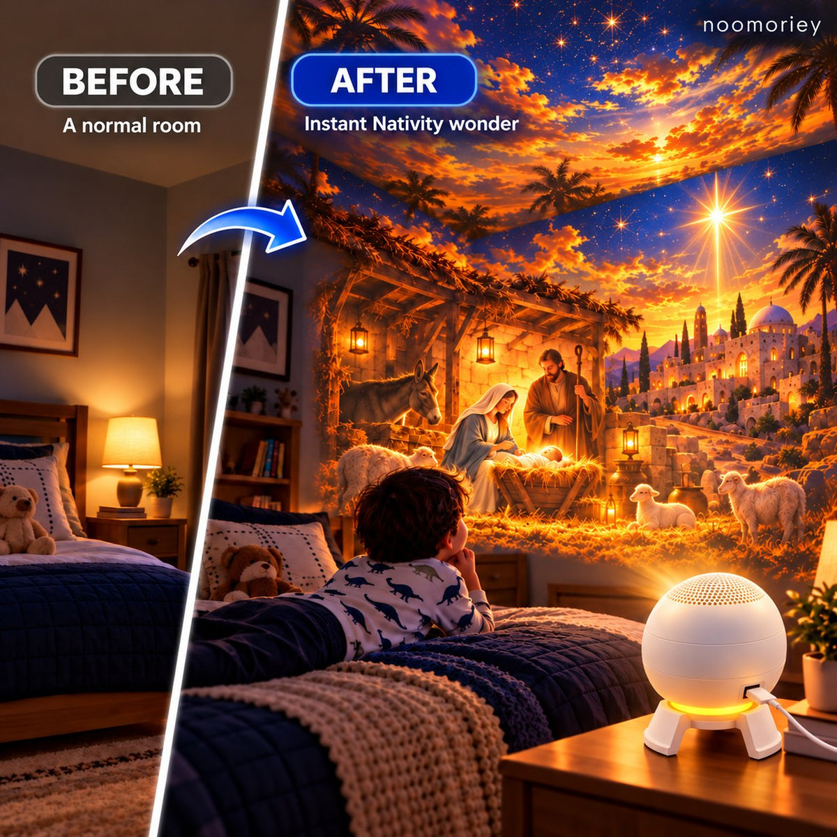 ✝️🌟 Nativity Christmas 5D Projection Light