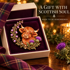 🐮Highland Cow & Thistle 🏴󠁧󠁢󠁳󠁣󠁴󠁿 Scottish Heritage Enamel Brooch
