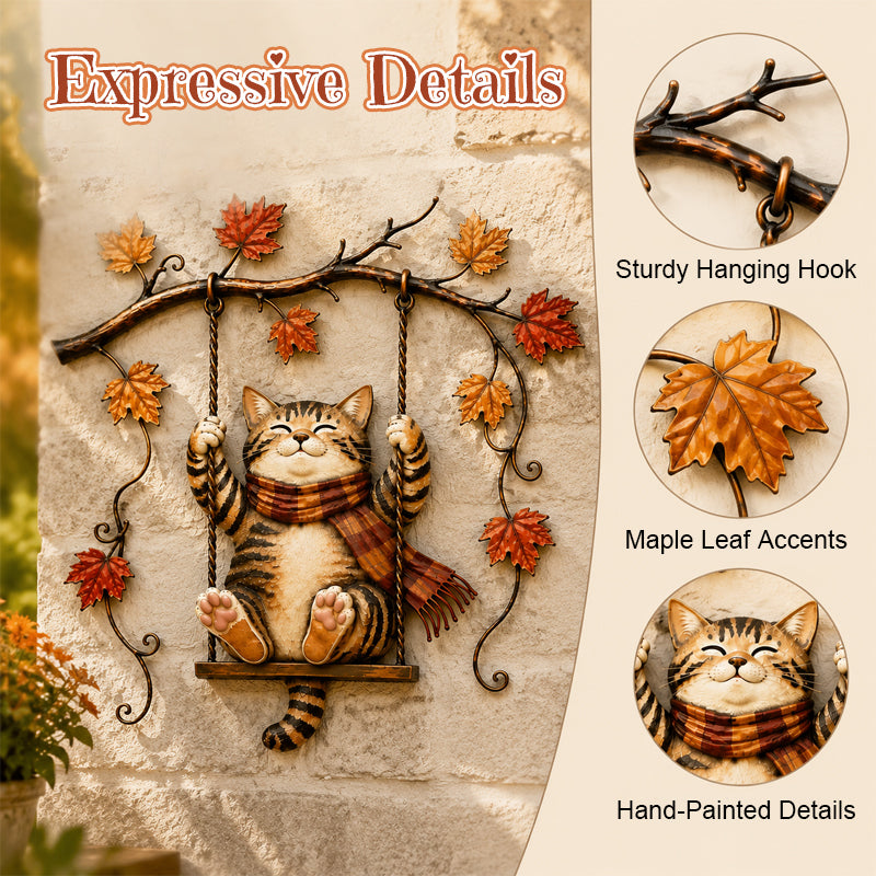 Autumn Cat Swing Wall Deco