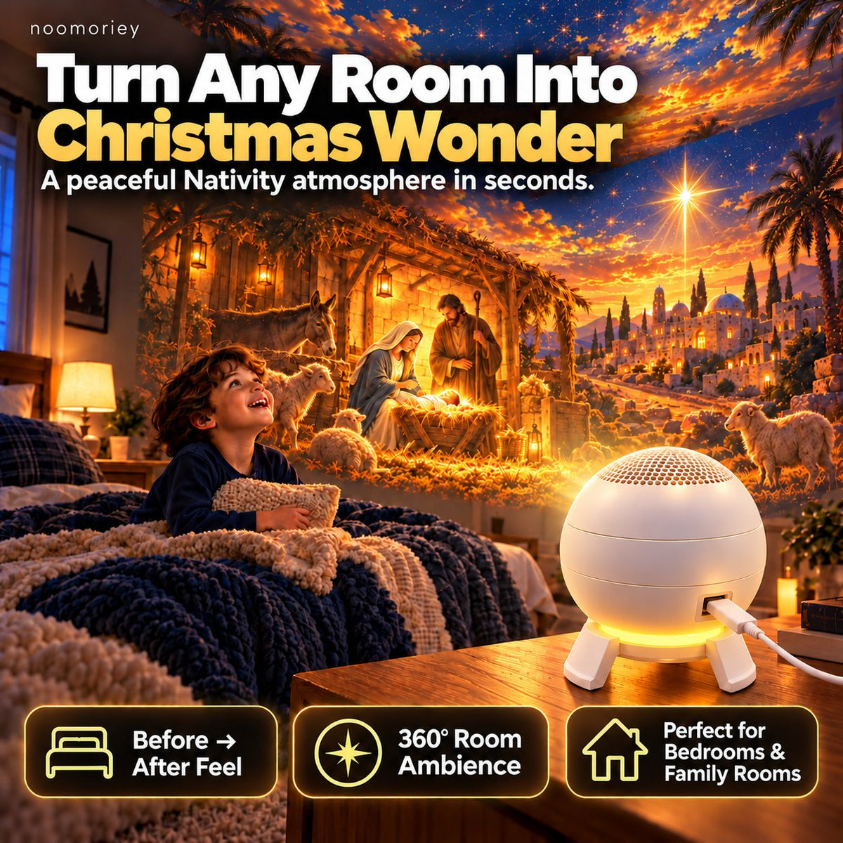 ✝️🌟 Nativity Christmas 5D Projection Light