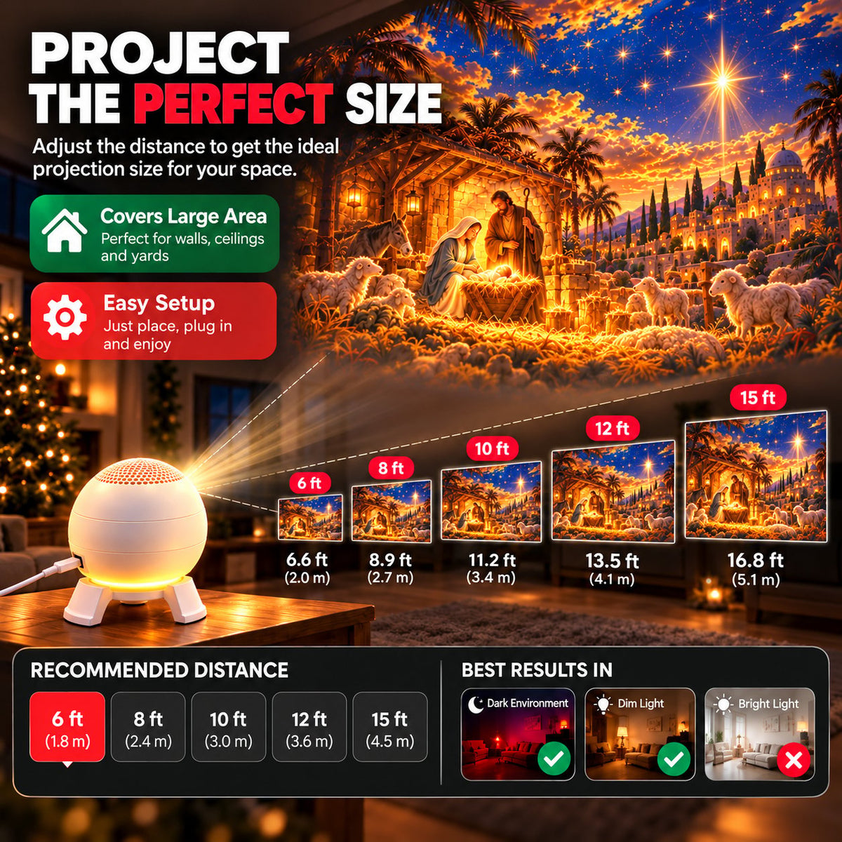 ✝️🌟 Nativity Christmas 5D Projection Light