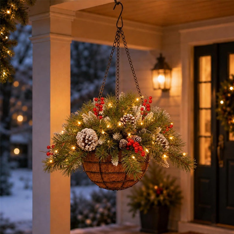 🎄Christmas Special Offer🏆 Artificial Christmas Wreath Hanging Basket