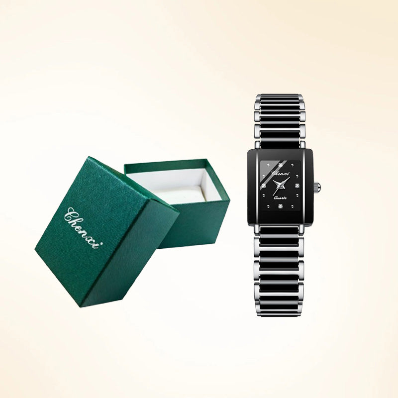 Fashion Ceramic Square Quartz Watch, watch for couples