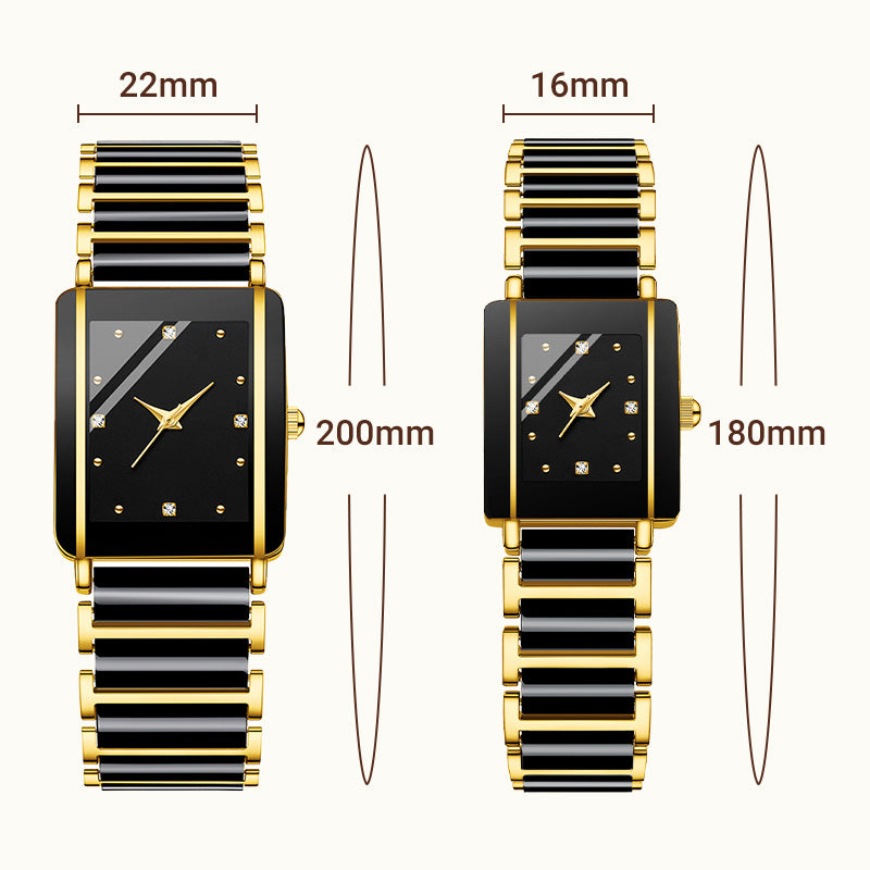 Fashion Ceramic Square Quartz Watch, watch for couples