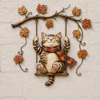 Autumn Cat Swing Wall Deco