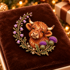 🐮Highland Cow & Thistle 🏴󠁧󠁢󠁳󠁣󠁴󠁿 Scottish Heritage Enamel Brooch